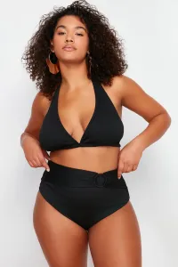 Trendyol Curve Black High Waist Compression Bikini Bottom