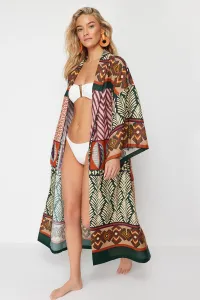 Trendyol Ethnic Patterned Midi Woven 100% Cotton Kimono&Kaftan