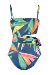 Trendyol Floral Patterned Strapless Cut Out/Window Regular Swimsuit