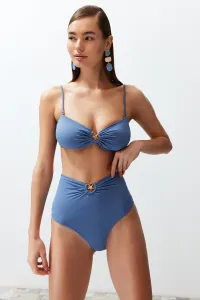 Trendyol Blue Accessory High Waist Hipster Bikini Bottom