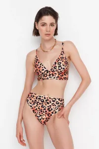 Trendyol Pink Leopard Print Bikini Top
