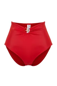 Trendyol High Waist Hipster Bikini Bottom with Red Accessories #9504753
