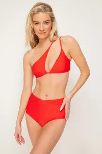 Trendyol Red One-Shoulder Cut Out/Windowed Bikini Top