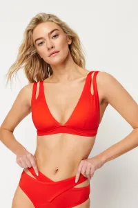 Trendyol Red Triangle Cut Out/Windowed Bikini Top