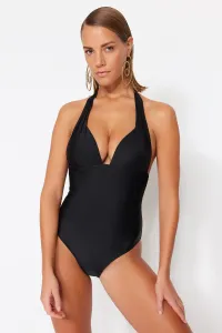 Trendyol Čierne plavky s výstrihom do V #5647622