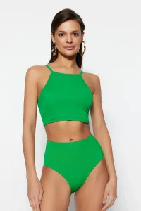 Trendyol Green Halterneck Pile Bikini Top