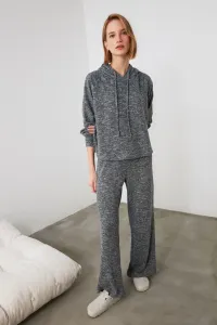Trendyol Navy Blue Hooded Soft Knitted Pajamas Set #4899006