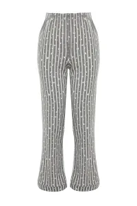 Trendyol Anthracite Cotton Striped Knitted Pajama Bottoms