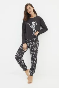 Trendyol Black Halloween Knitted Pajamas Set #4791183