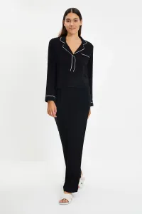 Trendyol Black Tie Woven Pajamas Set #4791681