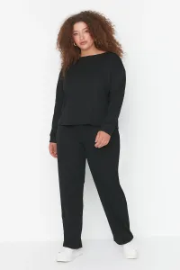 Trendyol Curve Black Crew Neck Knitted Pajamas Set #757086