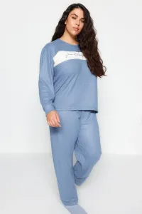 Trendyol Curve Blue Knitted Pajamas Set