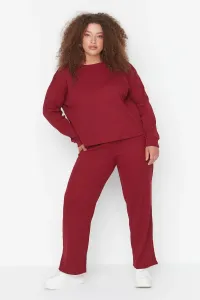 Trendyol Curve Claret Red Crew Neck Knitted Pajamas Set