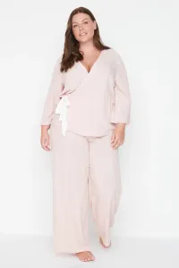 Trendyol Curve Powder Double Breasted Pajamas Set With Tie Detail Woven #5191405