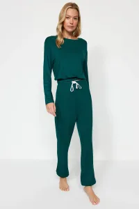 Trendyol Green Elastic Detailed T-shirt-Jogger Knitted Pajamas Set