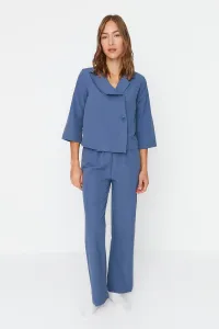 Trendyol Pajama Set - Dark blue - Plain