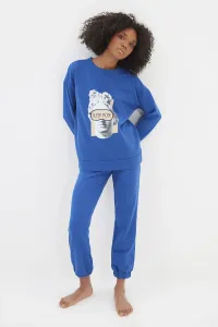 Trendyol Navy Blue Printed Knitted Pajamas Set #5161111