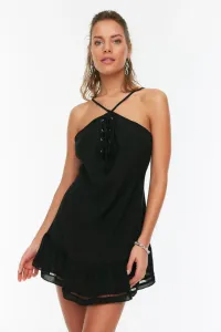 Trendyol Čierne plážové šaty Halterneck
