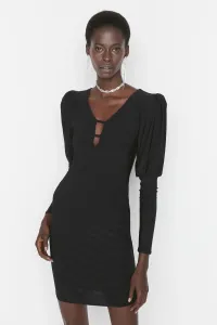 Trendyol Black Piping Detailed Elegant Evening Dress #4309945