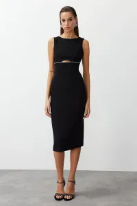 Trendyol Black Window/Cut Out Detailed Shiny Stone Elegant Evening Dress #9505113