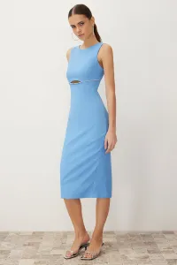 Trendyol Blue Window/Cut Out Detailed Shiny Stone Elegant Evening Dress #9502490