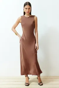 Trendyol Brown Back Detailed Maxi Satin Woven Dress #9249722