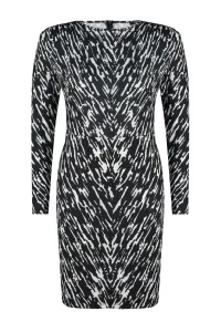 Trendyol Curve Black Animal Print Mini Knitted Dress