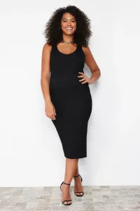 Trendyol Curve Black Bodycon Slim Midi Knitwear Dress #9265671