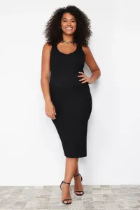 Trendyol Curve Black Bodycon Slim Midi Knitwear Dress #9265672
