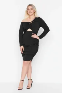 Trendyol Curve Black Cutout Detailed Knitted Dress