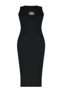 Trendyol Curve Black Embroidery Detailed Midi Knitted Dress #9250595