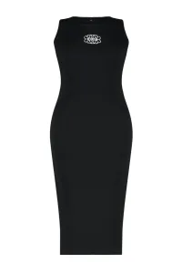 Trendyol Curve Black Embroidery Detailed Midi Knitted Dress #9250596