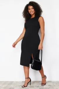Trendyol Curve Black Slit Detailed Midi Knitted Dress #9166257
