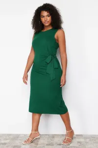 Trendyol Curve Green Faux Lace Detailed Knitted Dress #9503145
