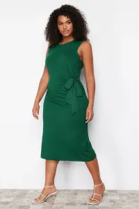 Trendyol Curve Green Faux Lace Detailed Knitted Dress #9503146
