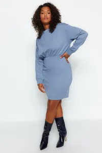 Trendyol Curve Indigo Fitted Mini Knitted Dress