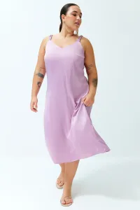 Trendyol Curve Lilac Strappy Satin Woven Dress