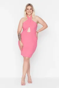 Trendyol Curve Pink Cutout Detailed Knitted Dress #4968323
