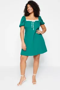 Trendyol Curve Green Woven Collar Detailed Dress #6045404