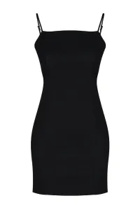 Trendyol Black Fitted Mini Mini Woven Tie Detail Dress