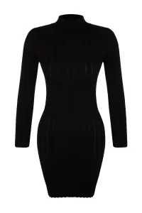 Trendyol Black mini úplet šaty so stojačikom #6790142