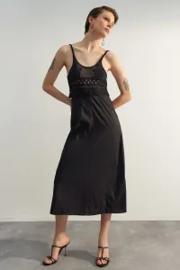 Trendyol Black limitovaná edícia príslušenstva detailne tkané šaty