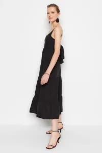 Trendyol Black Skirt Flounce Back Tie Detailed Strappy Maxi Woven Dress #6131812