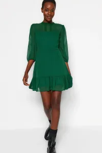 Trendyol Smaragdovo zelené čipkované šaty