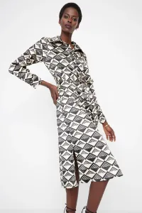 Trendyol viacfarebné šaty s dlhým rukávom saténové tkané šaty tkané šaty #5661638