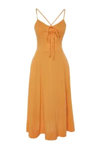 Trendyol oranžová kravata detailné tkané šaty #6000425