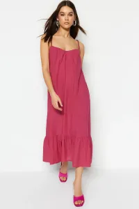 Trendyol Fuchsia Straight Cut Woven Maxi Skirt Flounce Woven Dress