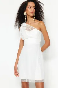 Trendyol biela otvorený pás/korčuliar podšitý tyl Svadobné/svadobné elegantné večerné šaty #6004416