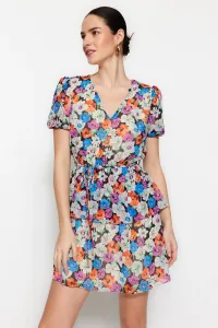 Trendyol A-Line Mini Woven Lined Floral Dress with a Pink Belt