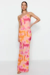 Trendyol Gradient vzorované viacfarebné večerné šaty na jedno rameno #7295292